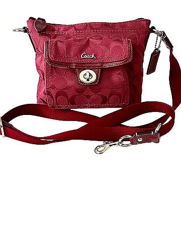 Coach Crimson Swing Pack Canvas Leather Crossbody Bag (view 1)