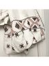 ASOS 100% Cotton Aztec Or Tribal Print White Brown Black Long Sleeve Blouse Size 6 - photo 9