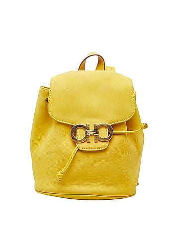 Salvatore Ferragamo Salvatore Ferragamo Gancini Mini Backpack, Yellow Leather, Women's (view 1)