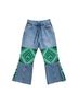 ETRO 100% Cotton Paisley Blue Green Casual Pants Size 26 waist - photo 1