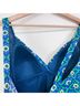 Boden Floral Blue Green Swimsuit Top Size 16 - photo 3