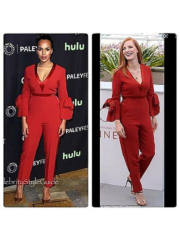 Roksanda ROKSANDA Florent Bow Sleeve Stretch Crepe Jumpsuit Red 12 Casual Pants (view 1)