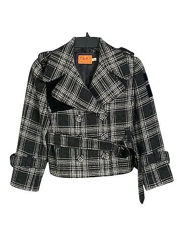 Juicy Couture Vintage Y2K Orange Label Wool Velvet Patch Plaid  Jacket (view 1)