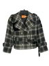 Juicy Couture 45% Wool 30% Acrylic 12% Polyamide 8% Polyester 5% Other 100% Acetate Plaid Black Gray Jacket Size 2 - photo 1