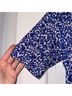 Chico's 100% Linen Floral Blue White Short Sleeve Blouse Size M - photo 6