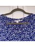 Chico's 100% Linen Floral Blue White Short Sleeve Blouse Size M - photo 4