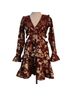 Altar'd State Floral Red Gold Cocktail Dress Size M - photo 1