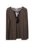 Michael Kors Print Brown Multi Color Long Sleeve Blouse Size M - photo 1