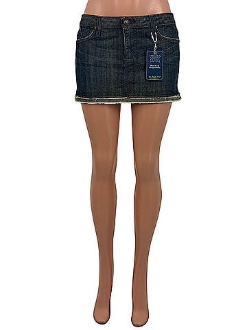Rock & Republic RARE Vintage 07’ NWT Rock & Republic Embroidered Skull Rhinestones Denim Mini Skirt | Edgy, McBling Denim Skirt (view 2)
