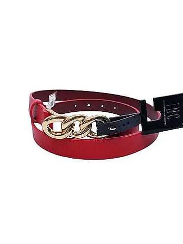 INC International Concepts Chain Link Style Red Leather Belt Belt (view 1)