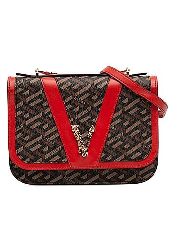 Versace La Greca Coated Canvas Virtus Satchel (view 1)