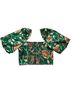 Sézane Floral Green Brown Ivory Short Sleeve Blouse Size 2 - photo 2