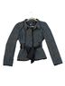 Sandro 74% Polyester 24% Viscose 2% Elastane 100% Polyester Animal Print Black Gray Jacket Size M - photo 1