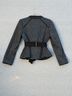Sandro 74% Polyester 24% Viscose 2% Elastane 100% Polyester Animal Print Black Gray Jacket Size M - photo 5