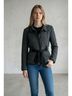 Sandro 74% Polyester 24% Viscose 2% Elastane 100% Polyester Animal Print Black Gray Jacket Size M - photo 6