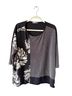 Alembika Floral Black Multi Color Short Sleeve Blouse Size M - photo 1