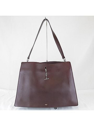 Céline CELINE Celine Chain Hardware Shoulder Bag Leather Women's Bordeaux Wine Red (view 1)