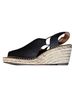 Clarks 100% Leather Print Black Wedges Size 6 - photo 1