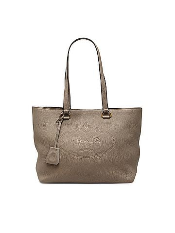 Prada Vitello Daino Canapa Logo Tote (view 1)
