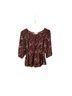 Böhme 100% Polyester Floral Burgundy Short Sleeve Blouse Size S - photo 1