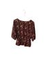 Böhme 100% Polyester Floral Burgundy Short Sleeve Blouse Size S - photo 2