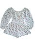 Mable 100% Cotton Floral White Romper Size S - photo 1