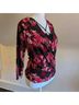 I.N. San Francisco Floral Red Black Blouse Size L - photo 4
