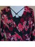 I.N. San Francisco Floral Red Black Blouse Size L - photo 5