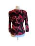 I.N. San Francisco Floral Red Black Blouse Size L - photo 2