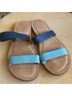 MADE IN ITALY 100% Leather Blue Sandals Size EU 40 - photo 9