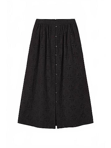 Trovata Lisette Eyelet Skirt in Black Hankerchief (view 1)