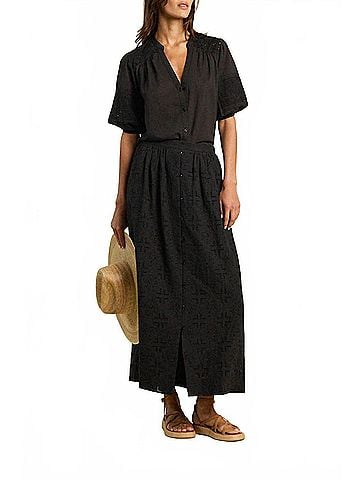 Trovata Lisette Eyelet Skirt in Black Hankerchief (view 2)