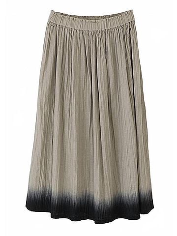 Evam Eva Linen Gradation Skirt in Beige (view 1)