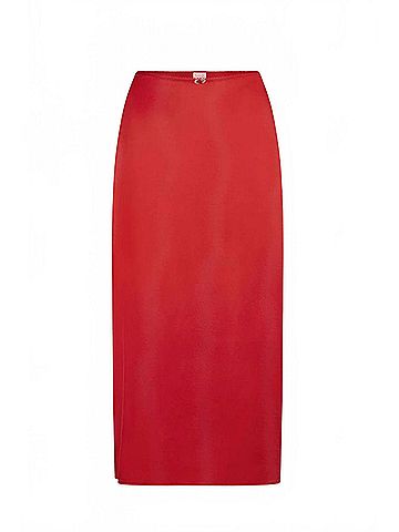 Rouje Paris Naella Satin Midi Skirt in Rouge (view 1)