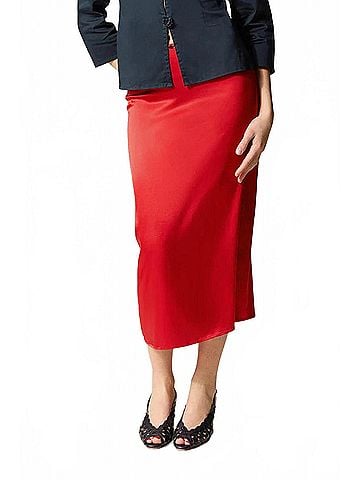 Rouje Paris Naella Satin Midi Skirt in Rouge (view 2)