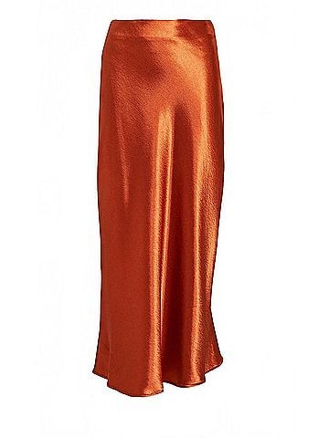 AIIFOS Linda Slip Skirt in Metallic Copper (view 1)