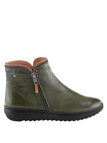 Spring Step Women's Zipit Boot in Olive Green (view 1)