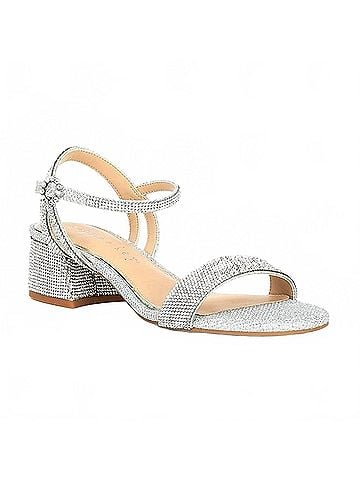 Copper Key Women's Glitter Waltz 2 Block Heel Shoes in Silver Rhinestone (view 1)