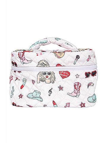 Katydid Collection Music Girl Icons Quilted Cosmetic Bag in Light Pink (view 1)