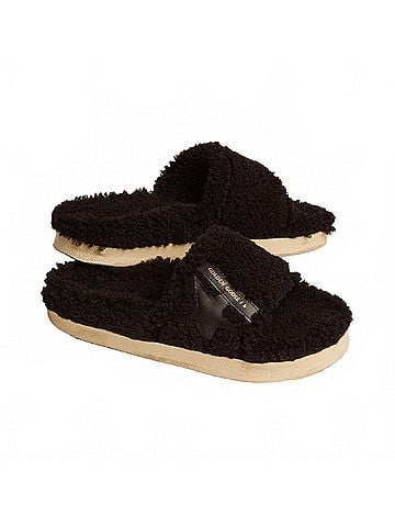 Golden Goose Women's Poolstar Shearling Slide Sandals in Black (view 2)