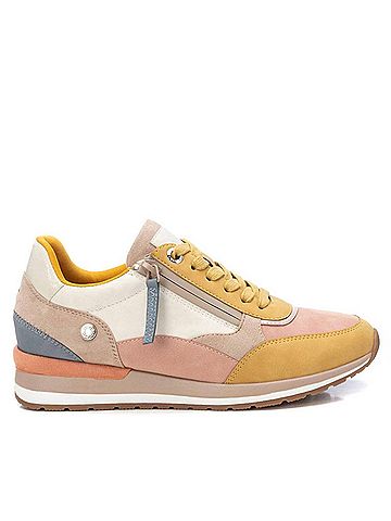 Refresh Women's Leather Trainers Sneaker in Beige (view 1)