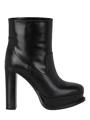 Alexander McQueen Women's Leather Heeled Boots in Black (view 1)