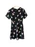 ModCloth 100% Polyester Floral Black Multi Color Casual Dress Size 4 - photo 2