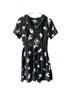 ModCloth 100% Polyester Floral Black Multi Color Casual Dress Size 4 - photo 1