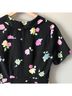 ModCloth 100% Polyester Floral Black Multi Color Casual Dress Size 4 - photo 6