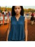 Free People Solid Blue Sleeveless Top Size S - photo 6