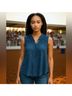 Free People Solid Blue Sleeveless Top Size S - photo 3