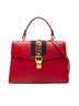 Gucci 100% Leather Red Medium Leather Web Sylvie Top Handle Bag One size - photo 1