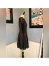 Nine West Leopard Print Black Tan Cocktail Dress Size 6 - photo 4