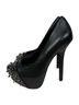 Steve Madden 100% Leather Black Silver Heels Size 5 1/2 - photo 8